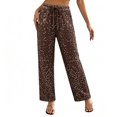 thumbnail image 2 of Karymi Wide Leg Pants Woman Sequin Wide Leg Pants, Drawstring Elastic High Waist Straight Ankle Trousers, Sparkly Party Casual Long Pants, 2 of 6