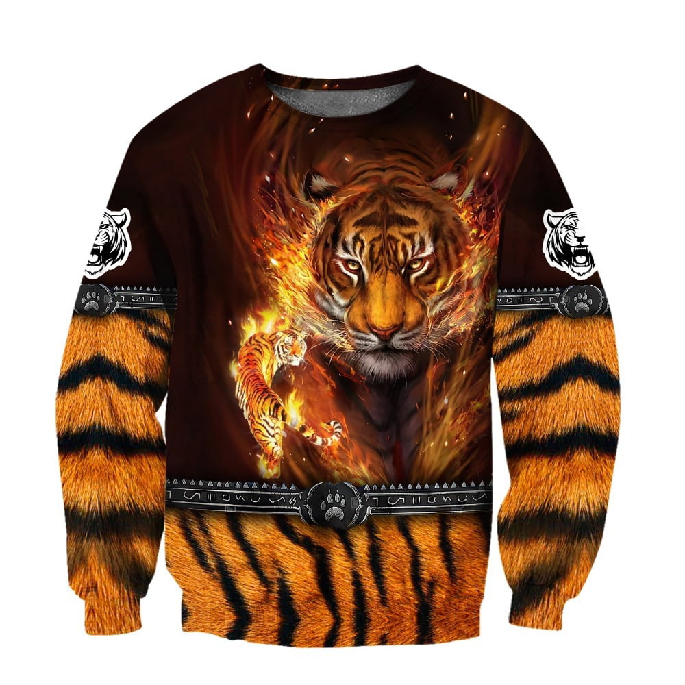 Byte Legend Lion Tiger 3D Digital Print Zipper Sweatshirt Hoodies With ...