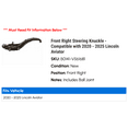 thumbnail image 2 of Front Right Steering Knuckle - Compatible with 2020 - 2025 Lincoln Aviator 2021 2022 2023 2024, 2 of 2