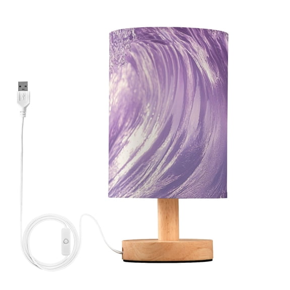 Purple Wave Table Lamp with USB Port LED Warm Light Lamp Night Light Home Decor