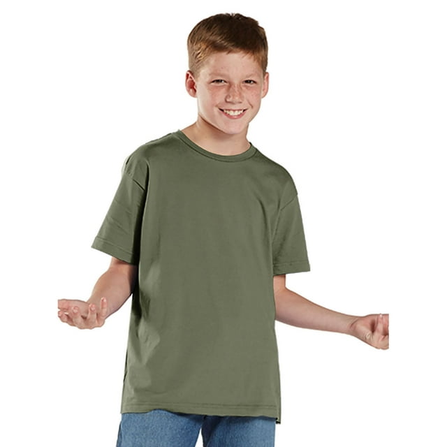 Camiseta juvenil de punto fino LAT VERDE MILITAR L 6101