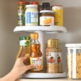 thumbnail image 4 of 2-Tier Kitchen Spice Rack Round Lazy Susan Turntable for Bathroom Pantry, Vanity Spinning Organizer for Countertop - Plastic, 4 of 8