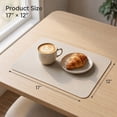 thumbnail image 7 of Unique Bargains 6 Pack Faux Leather Placemats for Kitchen Dining Table Decor Cream 17"x12", 7 of 7