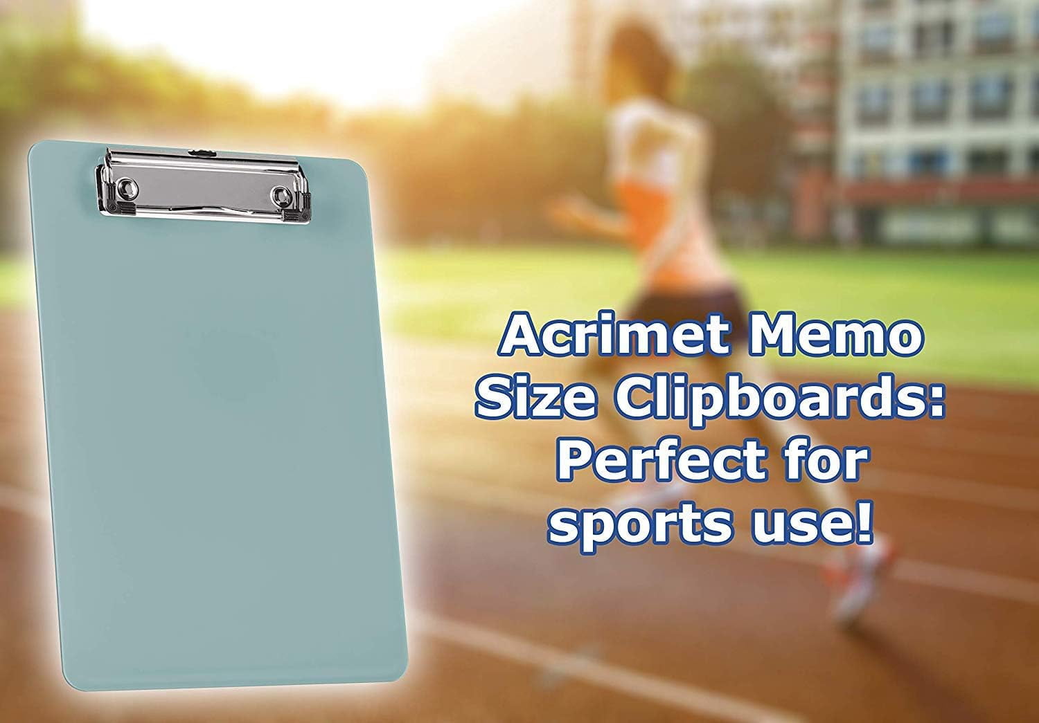 Acrimet Clipboard Memo Size A5 (9 1/4” x 6 5/16”) Low Profile Clip (Plastic) (Solid Green Color) (6 Pack)