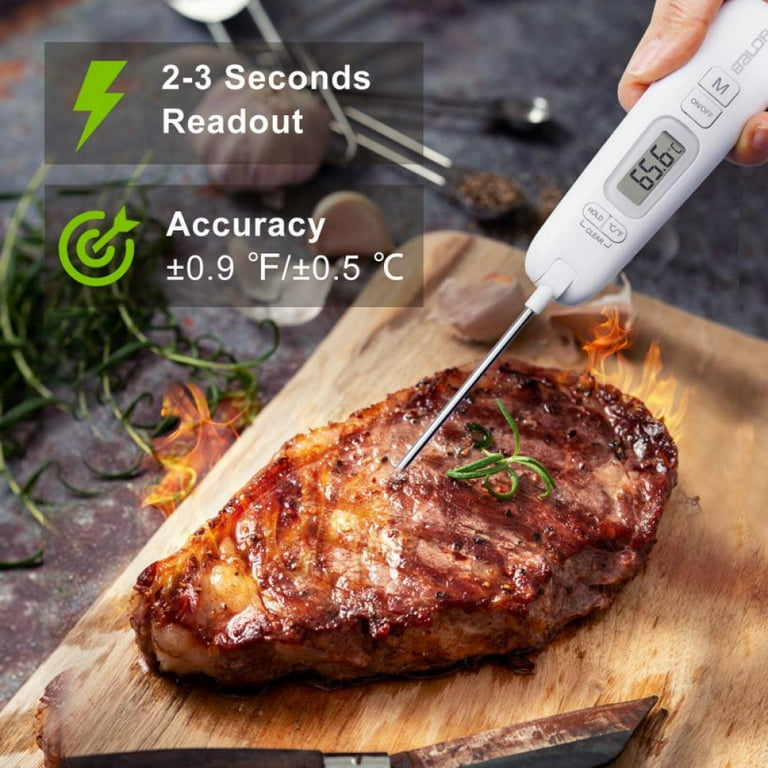 Meat Thermometer Digital Cooking Thermometer with 5 Second Instant Read-out  for Kitchen, Grill, BBQ, Food, Steak, Turkey, Candy, Milk, Bath Water