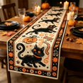 thumbnail image 6 of Vintage Halloween Table Runner Halloween Decor, Retro Linen Table Runner, Primitive Ghost Pumpkin Black Cat Bat, Seasonal Kitchen Dining Home Decor, 6 of 6