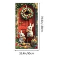 thumbnail image 3 of HongHeng Happy Easter Door Cover Bunny Banner Large Fabric Colorful Spring Welcome Decoration for Easter Party Photo Booth Background Favor Supplies, 35 x 70 Inches, 3 of 6
