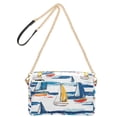 thumbnail image 2 of FORMRS Women Crossbody Purse with Chain Strap Vegan Leather Shoulder Handbag, Dark Blue Hand Drawn Sailboats, 2 of 7