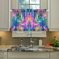 thumbnail image 2 of Yayeee Kitchen Curtains Light Filtering 27"x24" Rod Pocket Short Cafe Window Panel, Colorful Starfish, 2 of 7