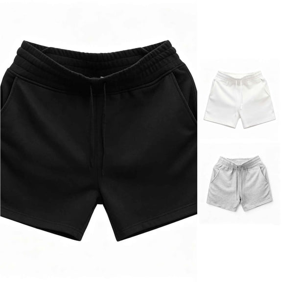 XIAONU Solid Casual Shorts for Women Drawstring Waist Side Pockets Shorts