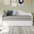 thumbnail image 5 of Twin Size Wood Daybed Extended Bed with Storage Drawers Wooden Sofa Bed for Living Room Guest Room, White, 5 of 9