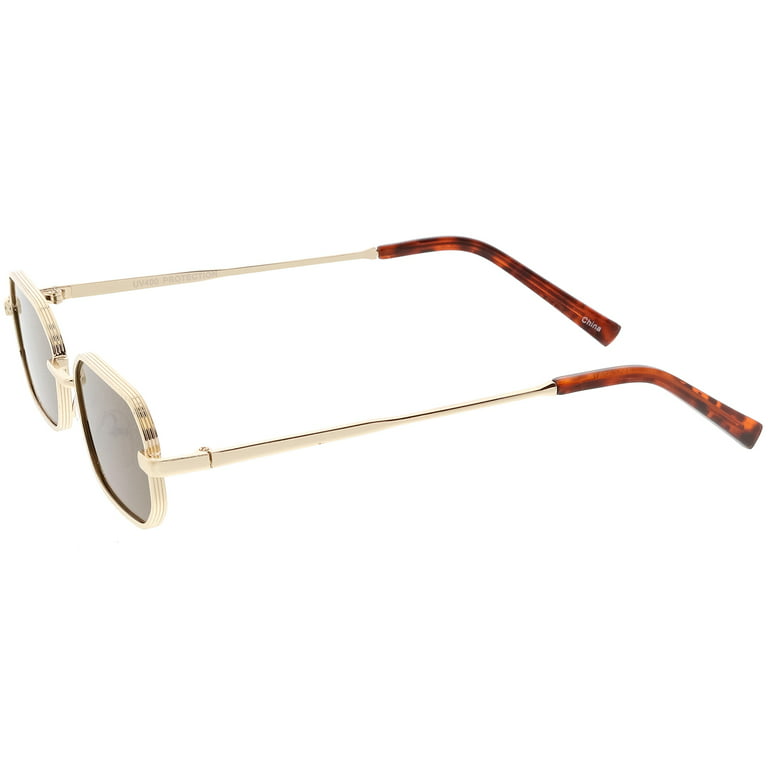sunglassLA Extreme Small Metal Rectangle Sunglasses