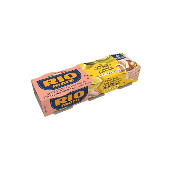 Rio Mare Lemon and Pepper Tuan in Oil 24x195g (3x65g), 195g (3x65g)