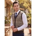 thumbnail image 5 of INSPIRE CHIC Men's Classic Sleeveless V-Neck Button Argyle Knitwear Sweater Cardigan Vest XL Dark Brown, 5 of 6
