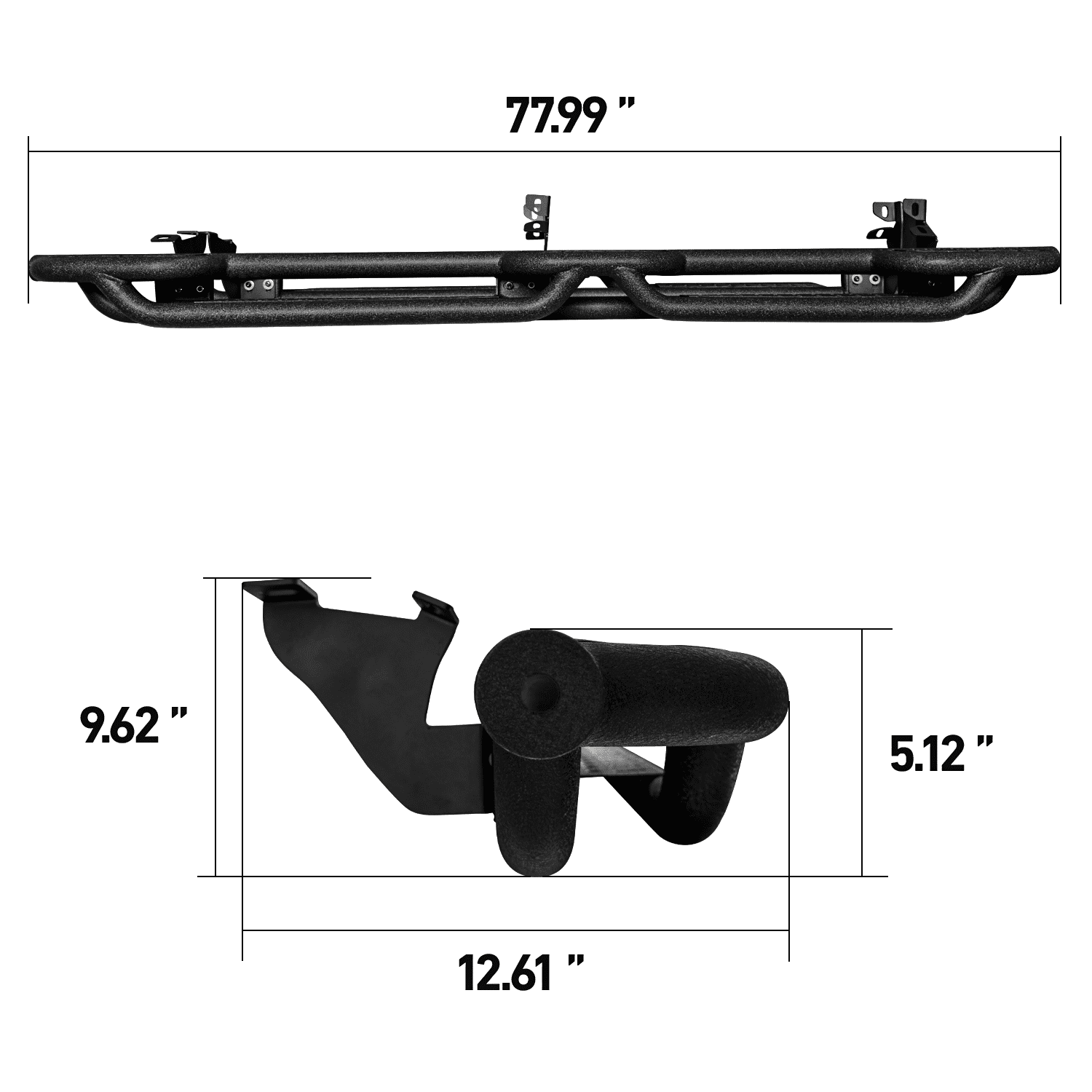 Vijay Compatible with 2019-2026 Ford Ranger SuperCrew Cab Running Boards & Step Bars Nerf Bar Dual-Stage Textured Black Powder Coated, 6 Inch Step Bars Side Steps