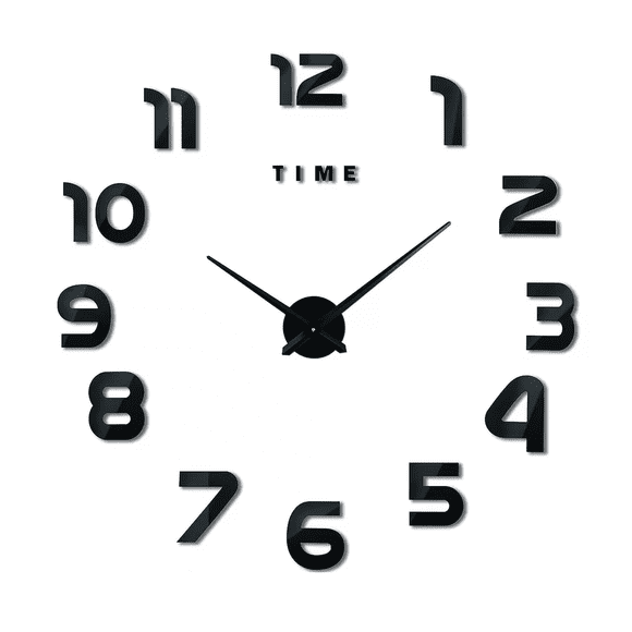 Reloj de Pared Digital BLOOSOM 3D Moderno y Grande 110 cm Negro