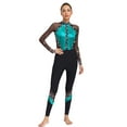 thumbnail image 1 of Jizyo Women's Long Sleeve Dance Unitard Shiny Rhinestone Full Body Suits One Piece Jumpsuits Light Blue M, 1 of 5