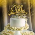 thumbnail image 4 of Topper para pastel RokAPary 50.º aniversario, glitter dorado, 17 x 10 cm, 4 of 9