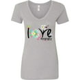 thumbnail image 3 of Inktastic Love Mimi Life with Flowers Women's V-Neck T-Shirt, 3 of 5