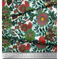 thumbnail image 3 of Soimoi Velvet Fabric Leaves & Floral Artistic Print Fabric by The Yard 58 Inch Wide, 3 of 3