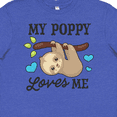 thumbnail image 4 of Inktastic My Poppy Loves Me with Sloth and Hearts Youth T-Shirt, 4 of 5