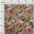 thumbnail image 1 of oneOone Viscose Jersey Light Brown Fabric Floral & Leaves Tropical Quilting Supplies Print Sewing Fabric By The Yard 60 Inch Wide, 1 of 5