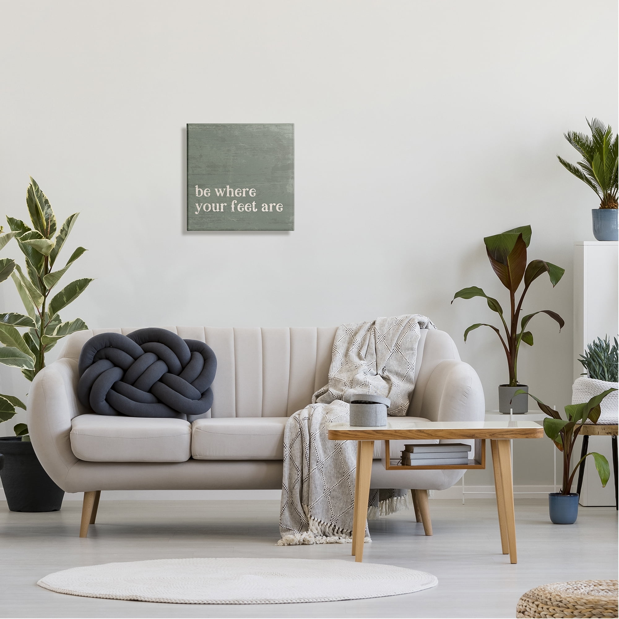 Stupell Industries Stay Grounded Inspiring Rustic Typography Phrase Graphic Art Gallery Wrapped Canvas Print Wall Art, Design by Jennifer Pugh