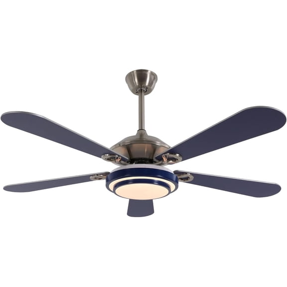 52" Ceiling Fans with Lights and Remote, Blue Modern Ceiling Fan with 3 Tone Lighting and Wind Speed Adjustment for Living Room/Bedroom/Kitchen/Restaurant