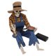 thumbnail image 5 of Estatua de calavera de vaquero de Halloween con globo ocular luminoso, simulación de esqueletos de vaquero de Halloween, adornos para decoración de escritorio, cuadrícula amarilla, 5 of 14