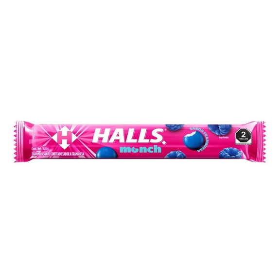 Caramelo  macizo Halls Monch frambuesa de 16.8 g