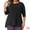 Black, variant on DARING DIVA Women's Plus Crew Neck High Low Hem Blouse 1X Black