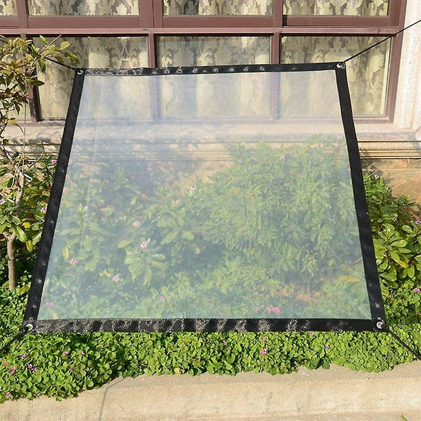 Lona Transparente Impermeable 2x2 Metros Con Ojales - Incluye Cuerda 5m, Ideal Para Proteger Muebles, Plantas O Camping