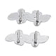 thumbnail image 4 of Accesorios de zapatos de moda, 2 piezas de encantos para agujetas, perlas falsas y diamantes de vidrio, tono plateado y blanco, 4 of 5