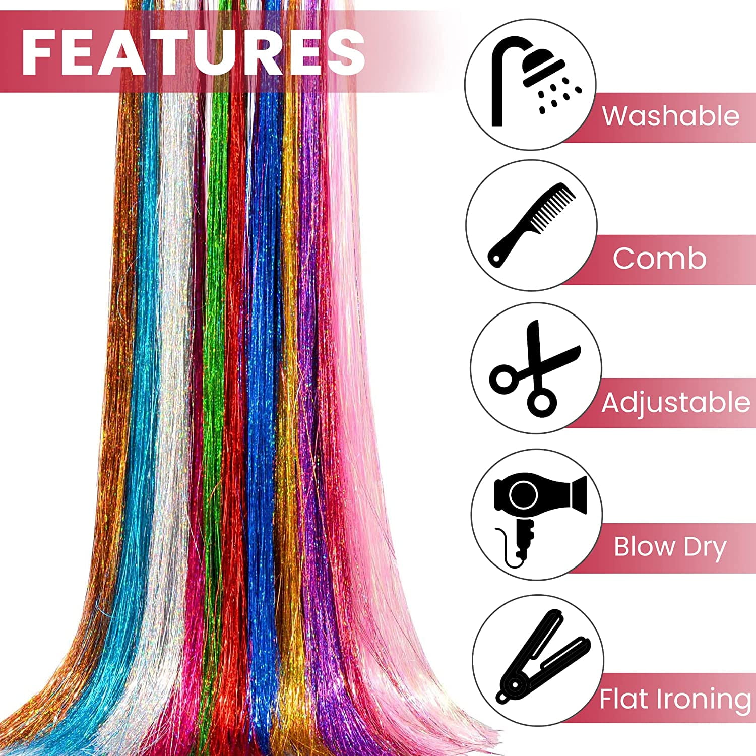 Charm Notch Hair Extension Beads set of 2500 pcs in 5 Colors 500 ea Color  NEW