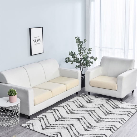 openpig Stretch Couch Cushion Slipcovers Reversible Cushion Protector Slipcovers Sofa Cushion Protector Covers, Washable Stretch Slipcovers Sofa Seat Slipcovers Suitable for Armchair Loveseat Sofa