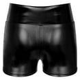 thumbnail image 5 of iiniim Women's Shiny Metallic Stretchy Booty Dance Shorts Hot Pants for Halloween Party Black XL, 5 of 7