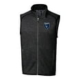 thumbnail image 2 of Men's-Cutter & Buck  Heather Charcoal San Jose Earthquakes Mainsail Sweater-Knit Full-Zip Vest, 2 of 3
