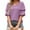 Purple, variant on Patlollav Womens Summer T-Shirts Double Puff Sleeve Blouses Summer Half Sleeve Dot Tops Blouse
