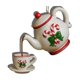 thumbnail image 3 of Adorno navideño vintage de tetera con efecto de té vertido | Decoración festiva para taza de té con acebo y frutos rojos | Regalo navideño para amantes del té y coleccionistas, 3 of 3
