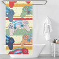 thumbnail image 5 of Rideau de Douche Rétro pour Salle de Bain, Rideau de Douche en Polyester avec Crochets, Rideau de Douche Moderne, Rideau de Douche Art Déco, Rideau de Douche 36x72 Pouces, 7 Crochets, 5 of 5