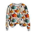 thumbnail image 1 of Tricot Livre de Lecture pour Femmes Halloween Mignon Automne Col Rond Sans Capuche, 1 of 3