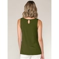 thumbnail image 4 of Made by Johnny Women's Summer Sleeveless Pleated Back Closure Casual Tank Tops S OLIVE, 4 of 6