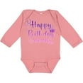 thumbnail image 3 of Inktastic Purple Happy Birthday Mommy Boys or Girls Long Sleeve Baby Bodysuit, 3 of 5