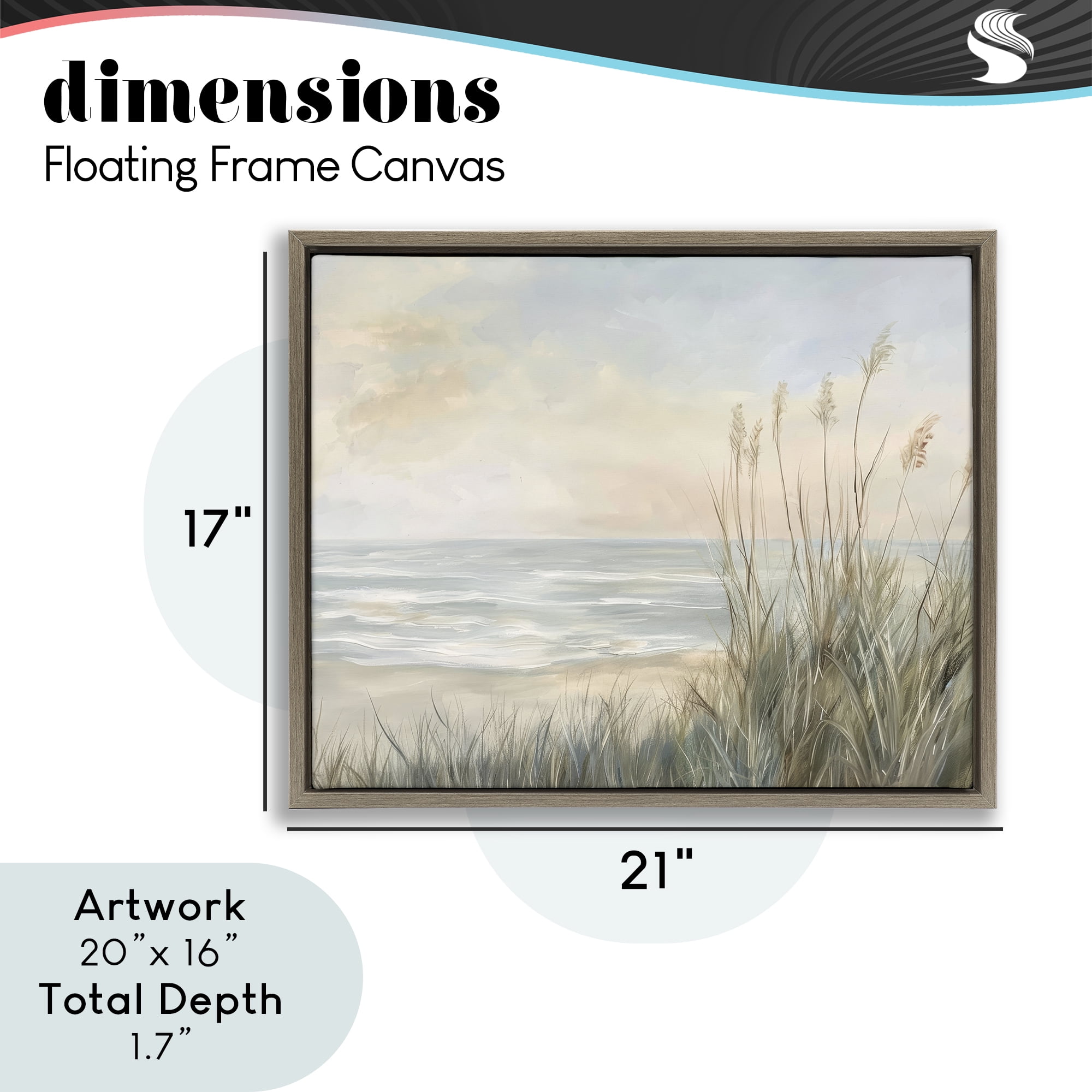 Stupell Industries Scenic Beach Dunes at Dawn Brown Framed Floater Canvas Wall Art, design by Petal Prints Design