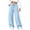 Light Blue, variant on TtopsQueen Women Elastic Drawstring Wide Leg Sweatpants, High Waist Loose Casual Trousers with Large Patch Front Pockets, Soft Flowy Daily Street Bottoms Army Green,L