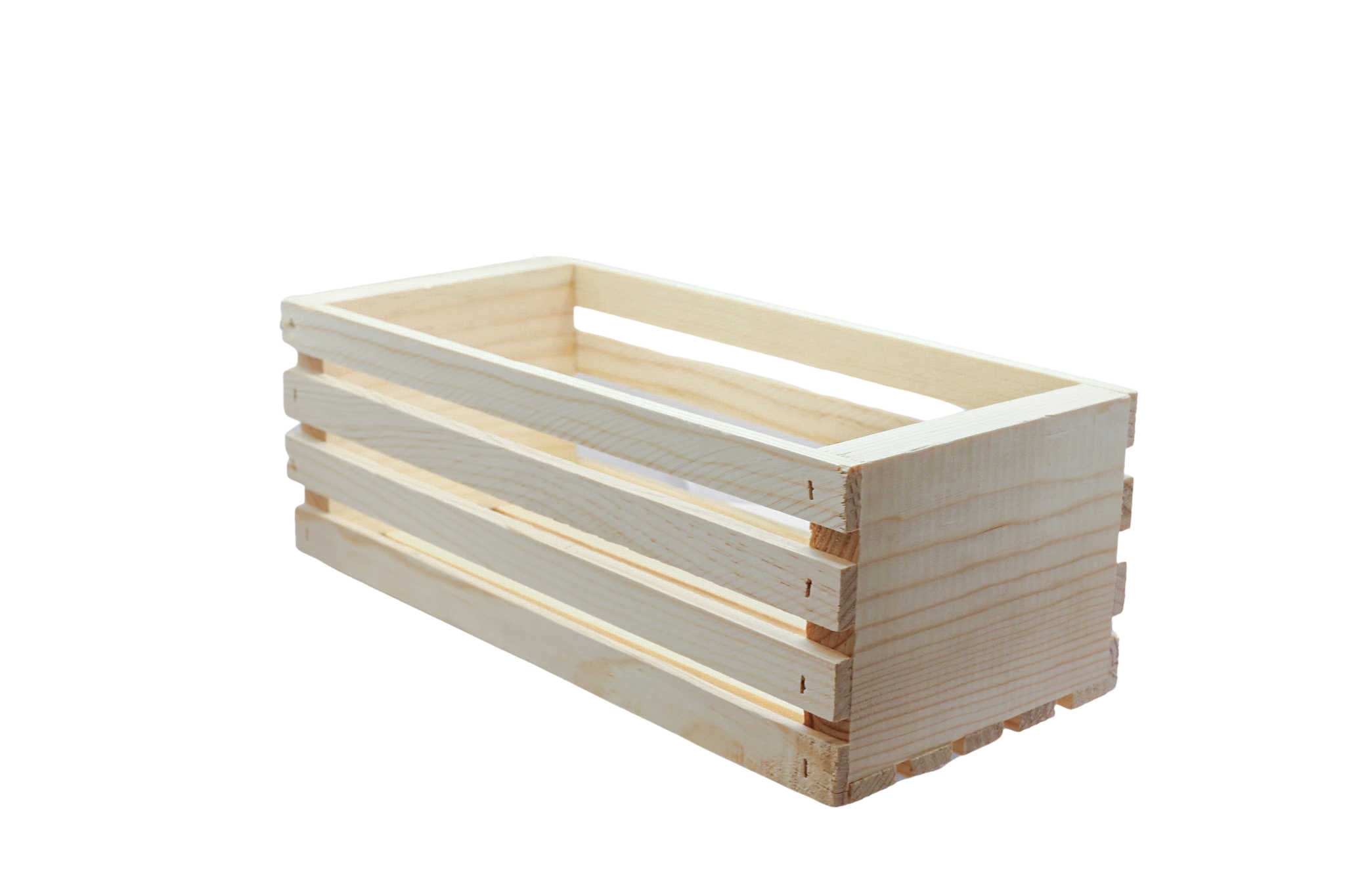 Unfinished Wood Crate, 12in x 5.5 in X 4 in