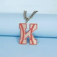 thumbnail image 3 of Baseball Initial A-Z Letter Pendant Necklace Cuban Chain Stainless Steel Jewelry, 3 of 7