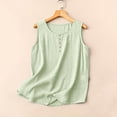 thumbnail image 2 of Cilsoka Women Summer Tank Tops Round Neck Sleeveless Front Pleated Button Down Tunic Casual Outfit 2026 Basic Loose Shirts, 2 of 7