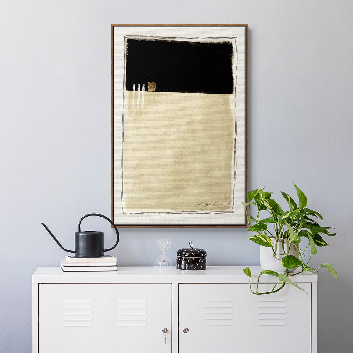 Inner Musing II Framed Premium Gallery Wrapped Canvas - Ready to Hang - 17 x 25 - Walnut Floating Frame