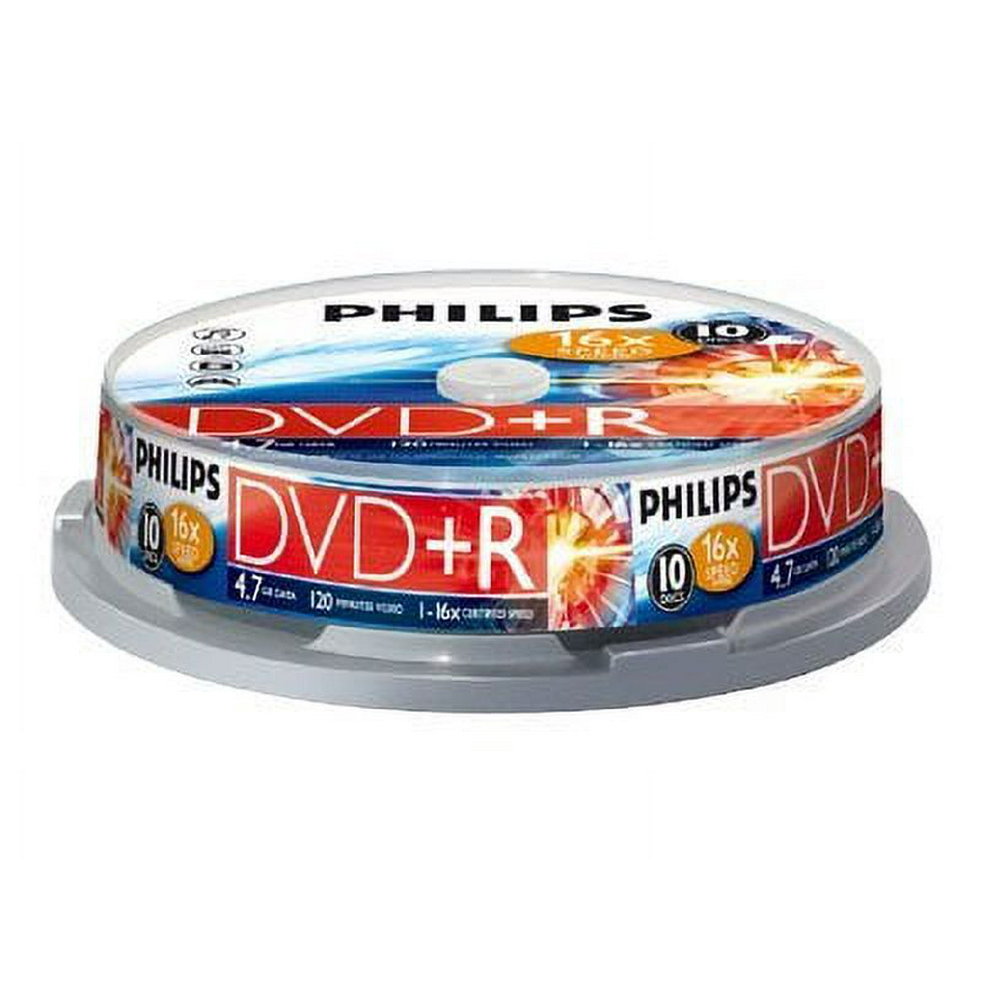 Philips Dr4s6b10f/17 4.7gb 16x Dvd+rs [10-ct Cake Box Spindle]
